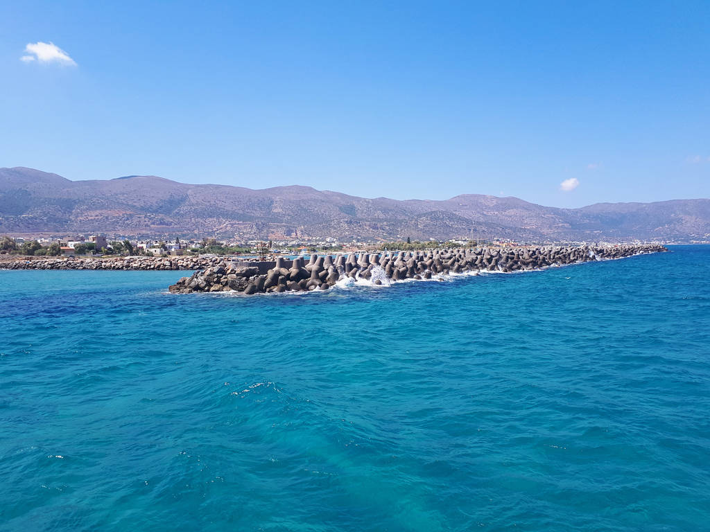 blue sea and stones in malia